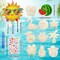 12 Pack Summer Beach Activities for Kids,Paint Pool Party Favors Pineapple Flamingo Craft Wind Chime Kit Wooden Paint Arts DIY Coloring Craft for Summer Luau Hawaii Party Art Activity Supplies